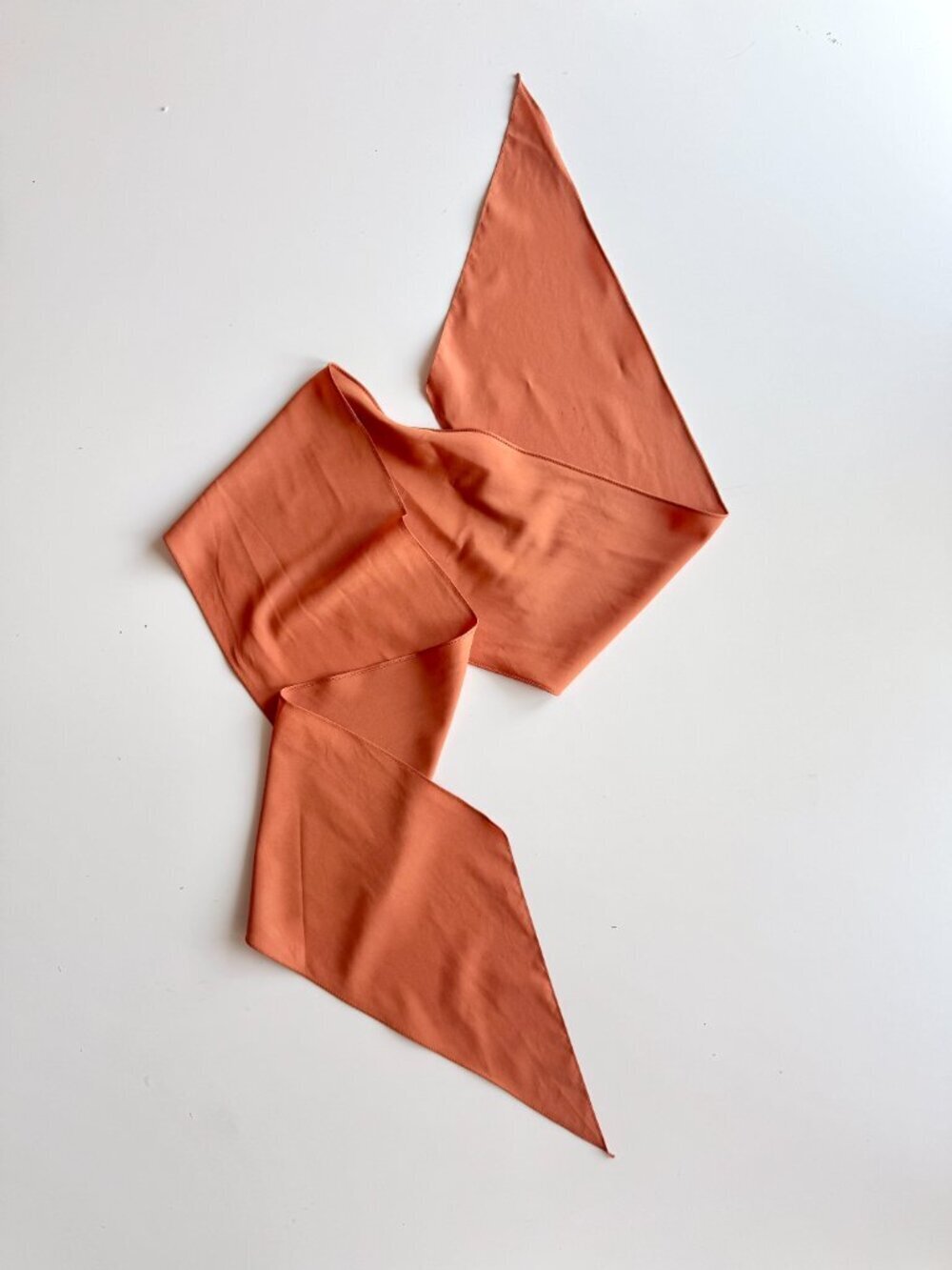 Vintage VERESA by VERA Orange Polyester Crepe 60" x 6.5" Skinny Scarf